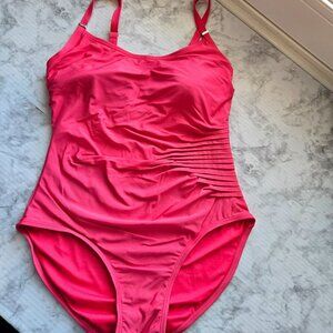 Calvin Klein Ruched Panel One Piece Swimsuit Women's Size 10